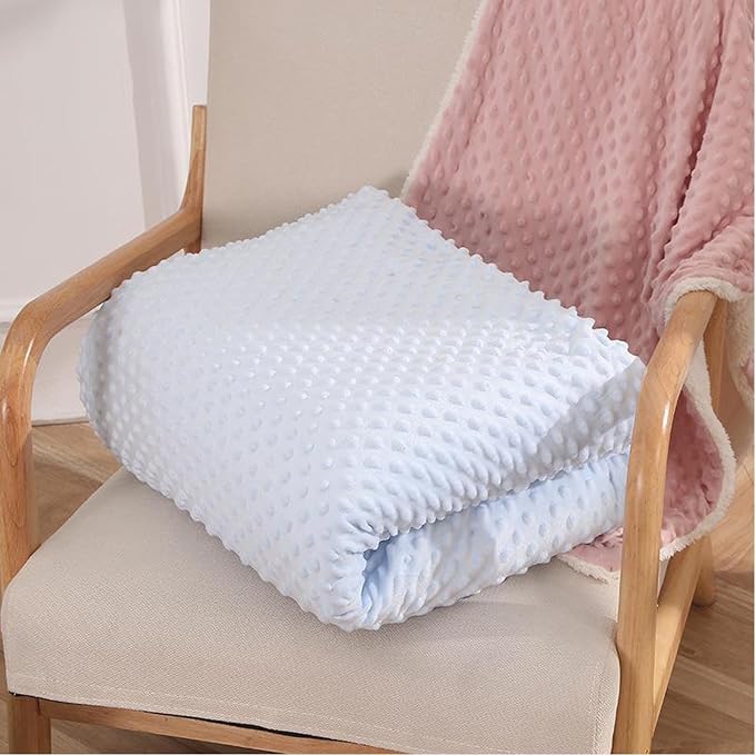 Baby Bean Plush Blanket Personalized Name Double Layer Thickened Lamb Fleece Sofa Cotton Blanket Custom Embroidered Baby Blanket (Blue,70x100cm)