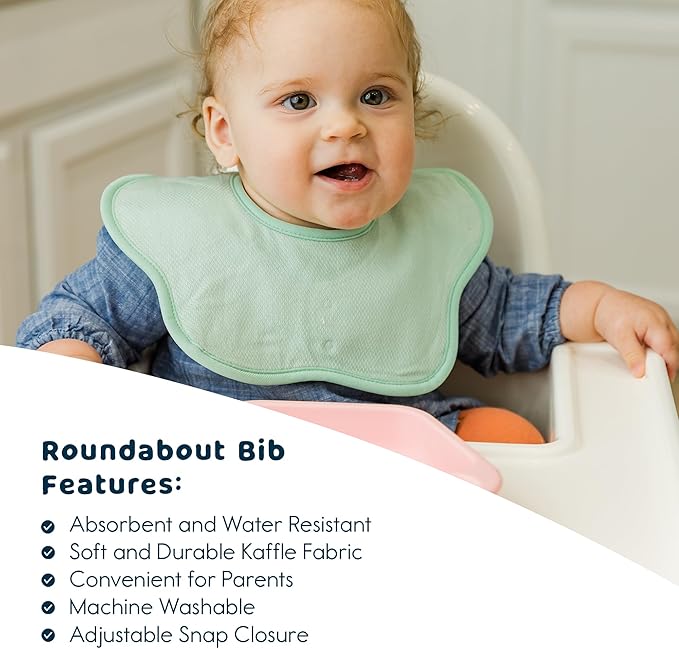 Tiny Twinkle Roundabout Drool Bibs 3 Pack - 360 Rotating Water Resistant and Absorbent Teething Baby Bibs