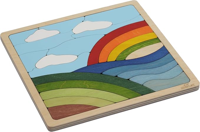 Rainbow Puzzle for Kids | 26 Pieces Wooden Jigsaw Puzzle | Learning Toy and Gift for Boys Girls Ages 3 Years and Above