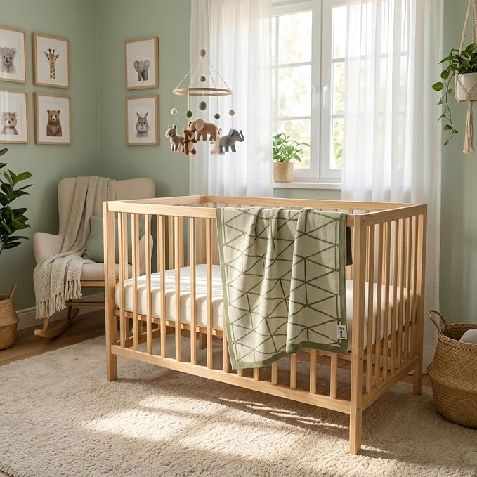 The Isometric Blanket - 100% Organic Cotton Baby Blanket, American Made, 30x40in - Bassinet, Crib, Stroller - Gift Registry Baby Shower for Newborns and Kids
