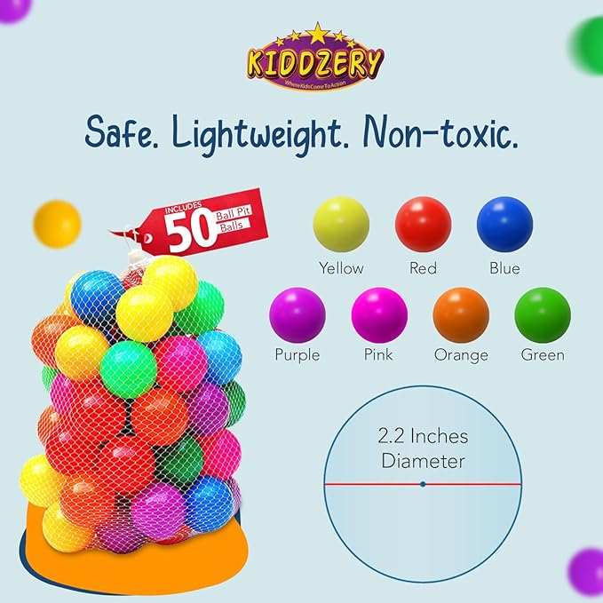 Kids Ball Pit Pop up Play Tent, Playhouse Tent for Boys Girls Babies and Toddlers, Indoor Outdoor Toy Perfect Kid?™s Gifts, 50 Ball Pit Balls Included
