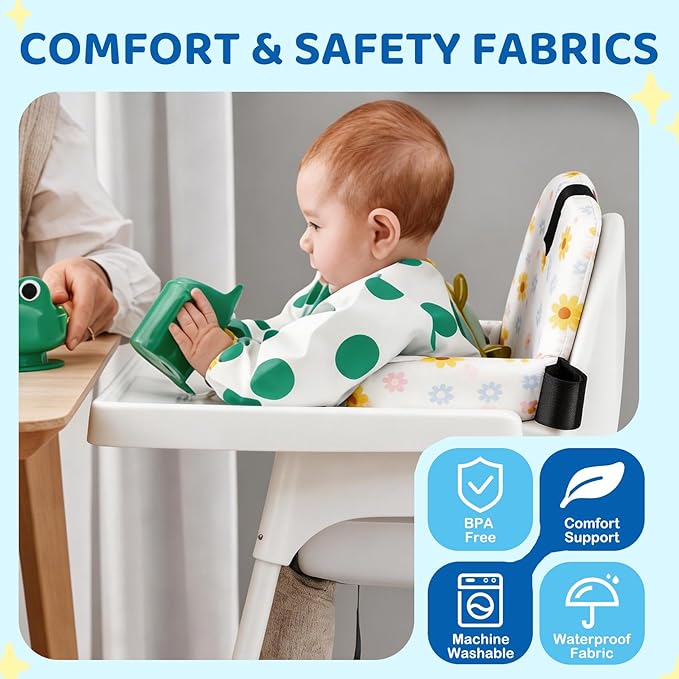Portable Baby Shopping Cart Seat, High Chair Cover for Outdoor, One-Hand Installation Cart Seat Cover, Comfortable and Supportive Foam-Padded, Grocery Cart Baby Seat ??Floral