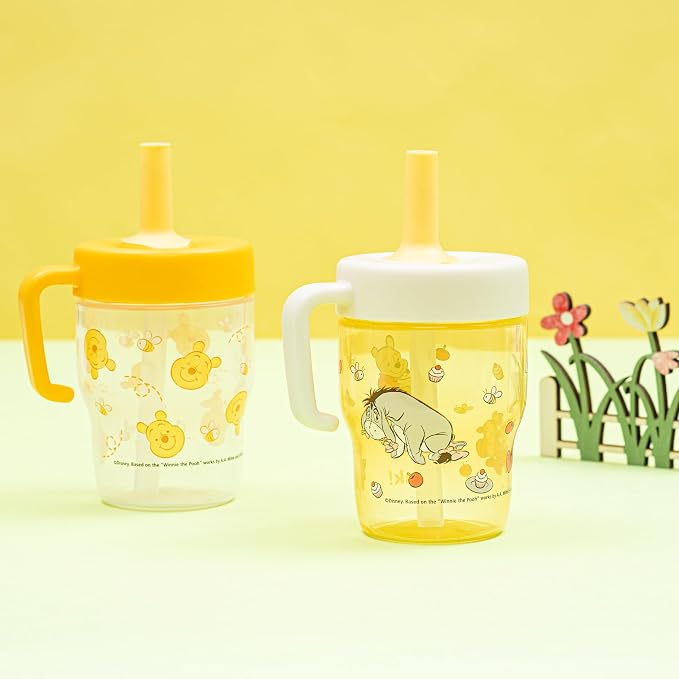 Zak Designs Disney Winnie the Pooh Capri Toddler Tumbler For Travel or At Home, 10oz 2-Pack Durable Plastic Sippy Cups With Handle and Leak-Proof Design are Perfect For Kids (Pooh & Friends)