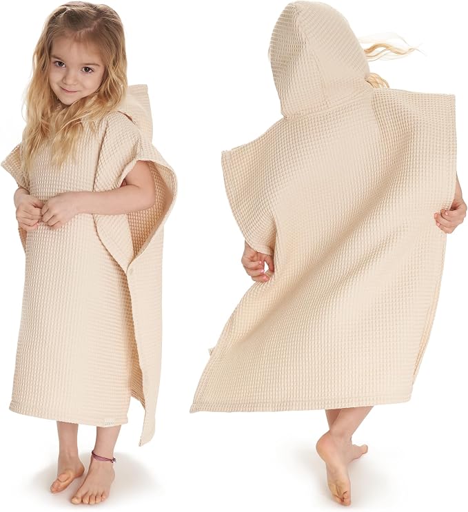 ZICOTO Soft Hooded Beach Towel for Kids - Cute Towel for Babies and Toddler Made of Waffle Cotton - Perfect Lightweight and Absorbent for Bath, Beach, Pool