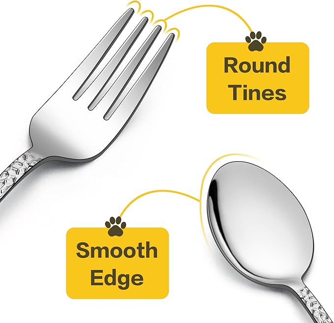 LIANYU 6-Piece Kids Silverware Set, Stainless Steel Toddler Utensils Flatware, Includes Kids Spoons and Forks, Cutlery Set for Child Preschooler, Dishwasher Safe