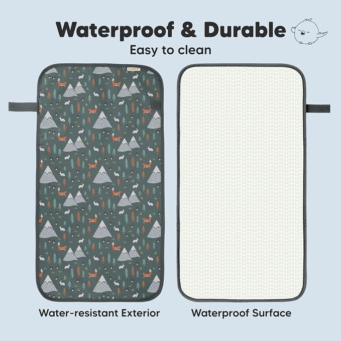 KeaBabies Portable Diaper Changing Pad and Waterproof Baby Changing Pad - Waterproof Travel Changing Mat for Baby, Compact Travel Changing Pad for Diaper Bag, Foldable Baby Diaper Clutch