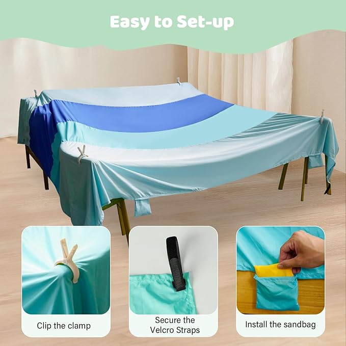 Blanket Fort Building Kit for Kids, Portable Playhouse Play Tent Fort with CPC Certification, Indoor/Outdoor Air Tent Fort for Kids Age 4-8 8-12