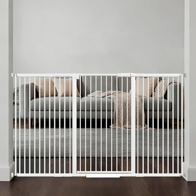AiWMGL 40.55" Tall, 61.61-69.48 Inch Wide, 1.37" Ultra Narrow Spacing Dog Pet Baby Gate Indoor for Doorway Hallway, Pressure Mounted 62 63 64 65 66 67 68 69 Inches Wide