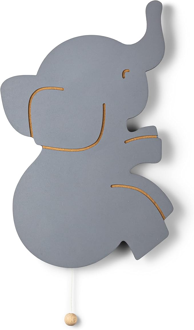 Lumipets Lighted Elephant, Nursery Night Light, Wall Mounted Lighted, Battery Operated Cloud Light Sign–Lightweight Crescent Cloud Night Light for Babies, Toddlers, Kids