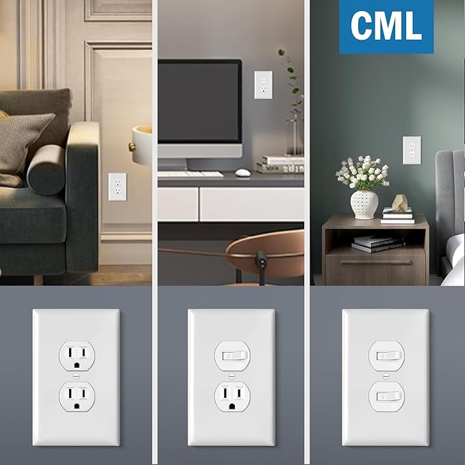 CML Jumbo Duplex Outlet Covers, 100 Pack Oversized Electrical Outlet Wall Plate, 1-Gang White Switch Plates, Dual Receptacle Faceplate, Over-Size 3.5??x 5.5?? Impact Resistant, ETL Listed