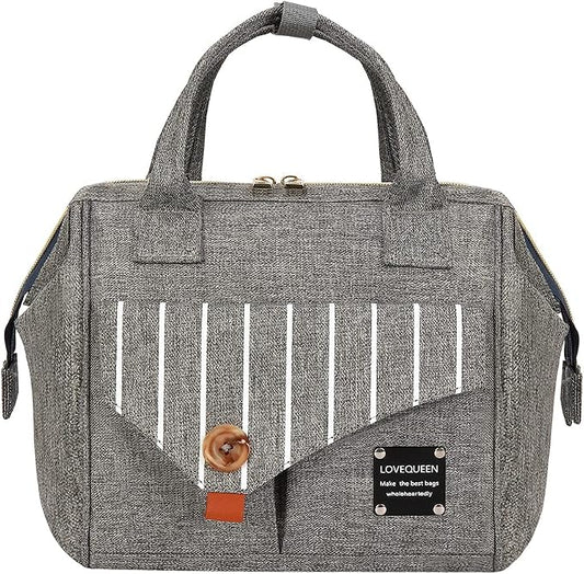 Diaper Bag Backpack- Baby Waterproof Multi-Function Mini Smart Diaper Bag Backpack With Insulation Pocket Baby Messenger for Outdoor & Working Mothers, Small Size (Grey)