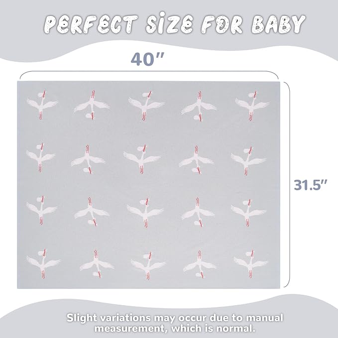 Receiving Baby Blanket,100% Luxury Cotton Knit Baby Blanket,Lightweight Cozy Neutral Swaddling Blanket for Newborns,Boys & Girls,Infant and Toddler