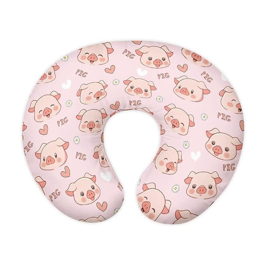 Cute Pigs Breastfeeding Pillow Cover Boys Girls Soft Breathable Nursing Pillow Cover with Hidden Zipper Infant Feeding Cushion Cover Case for Nursery Room Sofa Decor