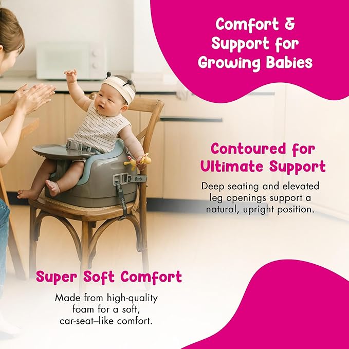 Bumbo 2 Pack 3-in-1 Multi-Seat for 6 to 36 Months, Travel Baby Feeding & Play Floor Seat, All-in-One Portable Booster with Tray & Toddler High Chair, Breige/Desert Mirage