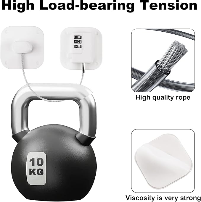 Child Proof Refrigerator Lock, 3 Digit Code Child Proof Fridge Lock for Kids, No Drill Self Adhesive Baby Safety Locks for Oven, Cabinet, Toilet Seat & Furniture, 1 Pack, White