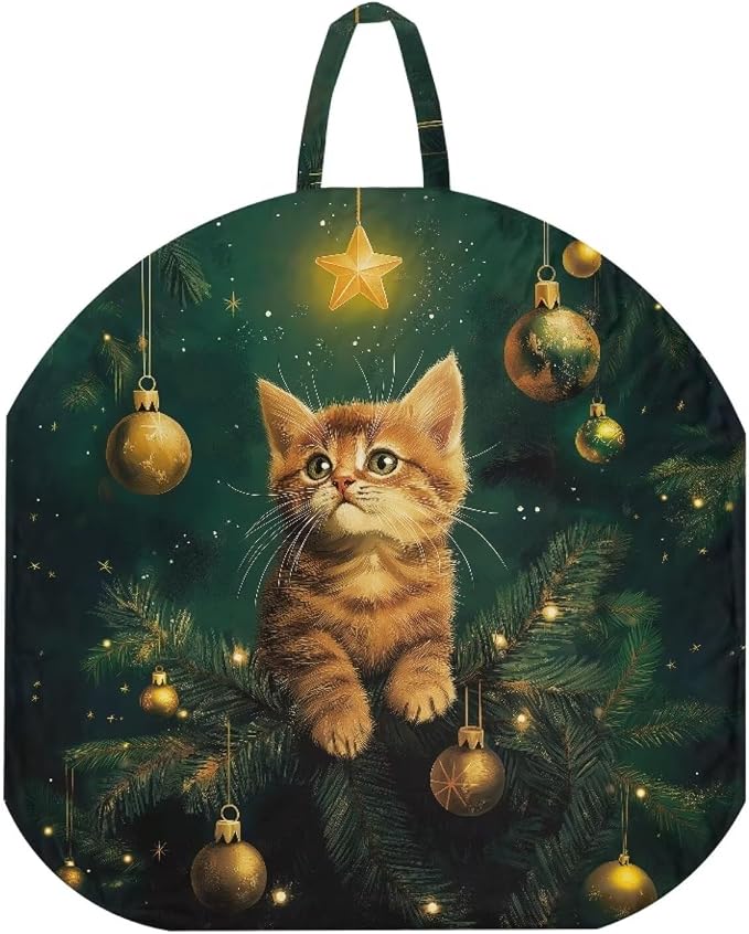 Christmas Kitten Nursing Pillow Cover Breastfeeding Pillow Slipcover for Baby Boys & Girls Nursing Pillow Case for Newborn Soft Fabric Fits Snug On Infant Pillow Not Included