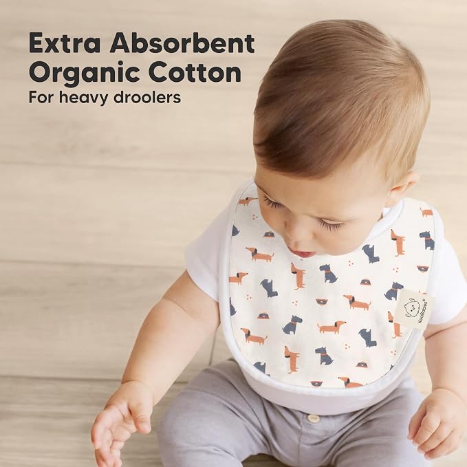 8-Pack Organic Baby Bibs for Boys, Girls - Soft Cotton Drooling and Teething Bibs for Baby Girl & Boy, Extra Absorbent, Easy To Clean & Put On for Toddler, Newborn, Infant 0-24 Months (Pets & Paws)