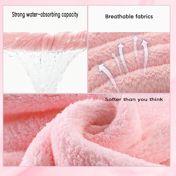 Toddler Baby Bath Towel with Hood 27.5"X55" Ultra Absorbent Soft Cozy Comfort Bathrobe Blanket, 0-6 Years Infant Shower Towel for Girls & Boys(Rainbow Pink)