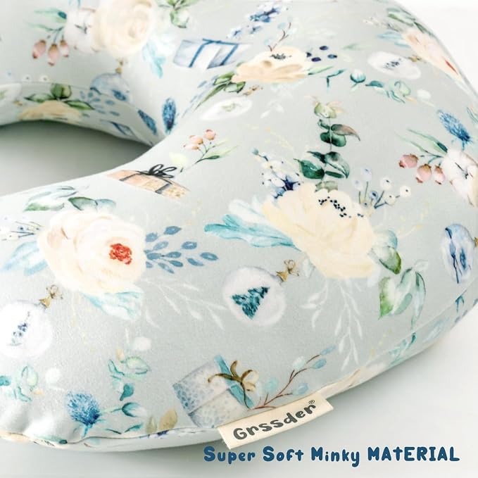 GRSSDER Nursing Pillow Cover, Stretchy Soft Minky Fabric Covers, Fit Most Nursing Support Pillows for Breastfeeding, Comfortable Safe Pillow Cover