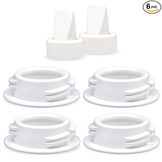 Maymom Baby Bottle Thread Changer; Allow Spectra S1 S2 Pumps Wide Mouth Flanges to be Compatible with Medela Bottles; Incl. Duckbills