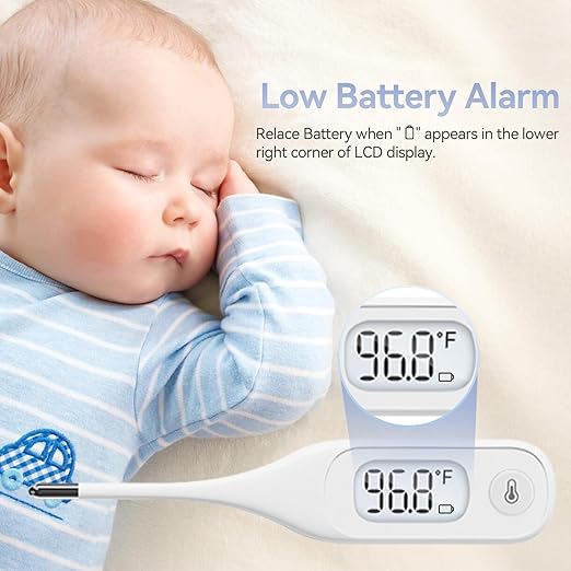 Berrcom Digital Thermometer for Adults and Kids, Medical Thermometer for Fever 10 Second Reading Armpit Thermometers with Fever Alarm