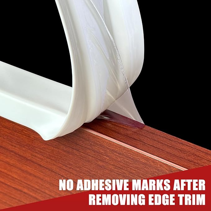 Rubber Edge Trim, Flexible Self Adhesive U Shaped Peel and Stick Edge Banding, 1/2"(12.7mm) Wide U Channel Edge Protector, Baby Proof Edge Guards for Woods, Plywood, Furniture, 20Ft, White