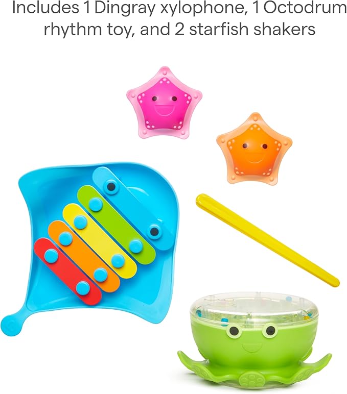 Munchkin® Bath Beats??Bath Toy, Musical Set Includes Xylophone, Bath Drum & Shakers, Fun for Babies, Toddlers and Kids