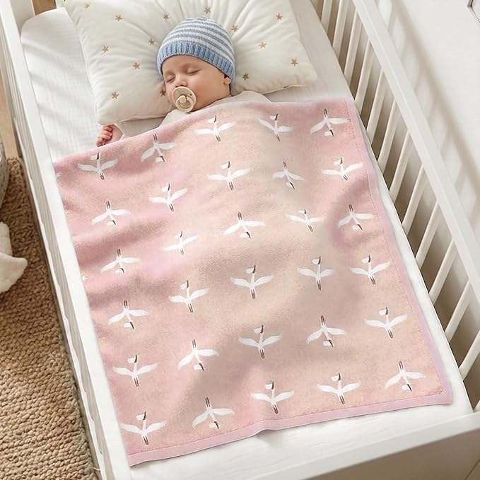 Receiving Baby Blanket,100% Luxury Cotton Knit Baby Blanket,Lightweight Cozy Neutral Swaddling Blanket for Newborns,Boys & Girls,Infant and Toddler