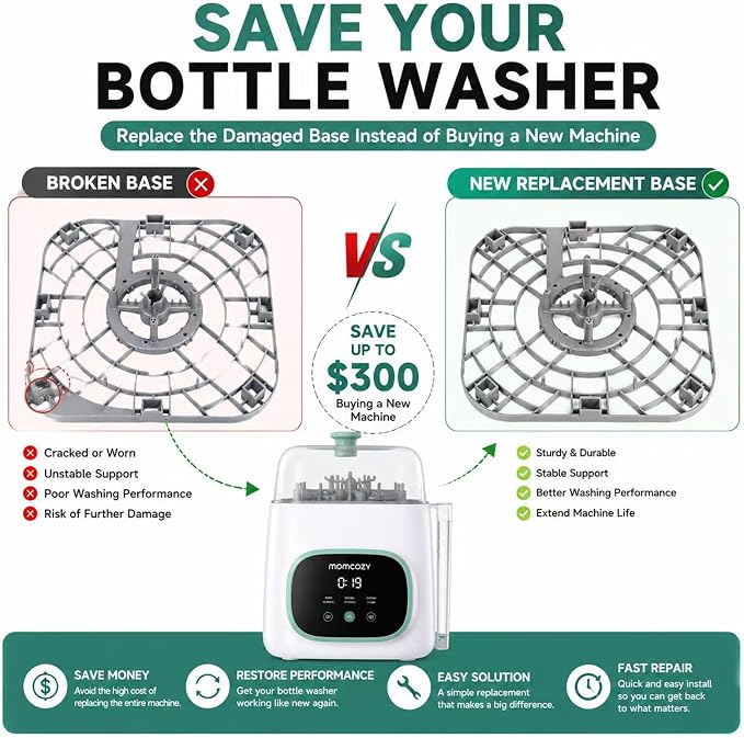 Replacement Bottom Tray for Momcozy KleanPal Pro Bottle Washer | Restore stable performance with a replacement bottom tray designed for a secure fit with Momcozy KleanPal Pro