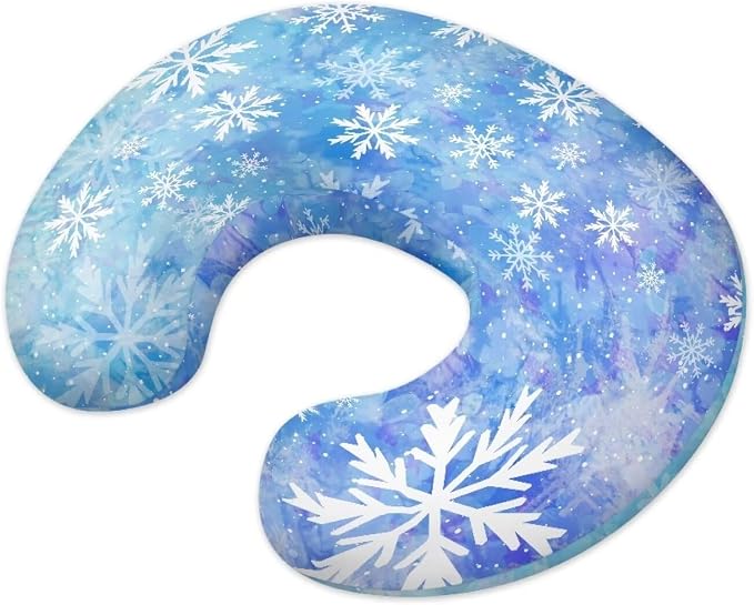 Snowflake Feeding Pillow Cover Washable & Breathable Nursing Pillow Slipcovers Breastfeeding Newborn Feeding Cushion Cover Practical Gift, Best Choice for Mom Cover Only