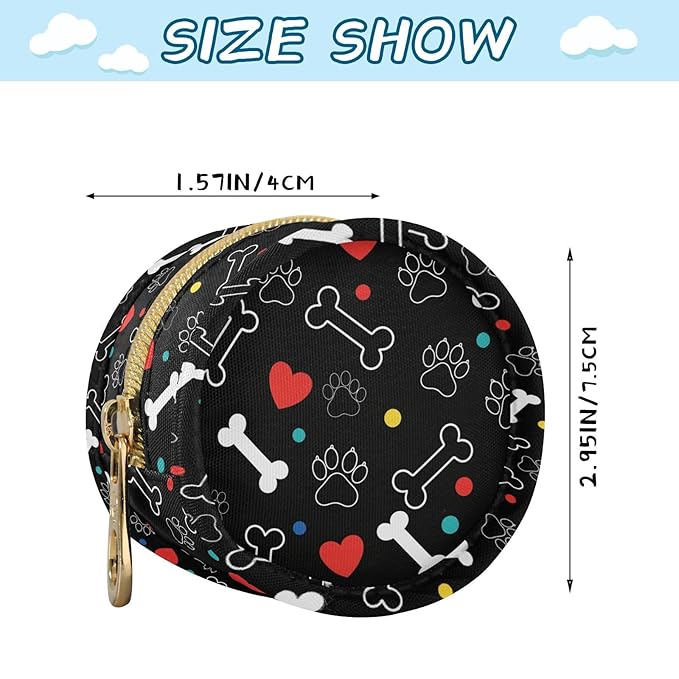 Paw Dog Hearts Black Pattern Pacifier Holder Case Newborn Pacifier Storage Pouch for Boys Girls Easy Attach to Diaper Bag Portable Baby Essentials Container