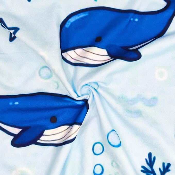 Whale Baby Blanket for Boys Girls, Ocean Soft Double Layer Minky Receiving Blankets with Dotted Backing for Newborn Toddler Nursery Crib Stroller Car Seat 29.5'' x 39.3''