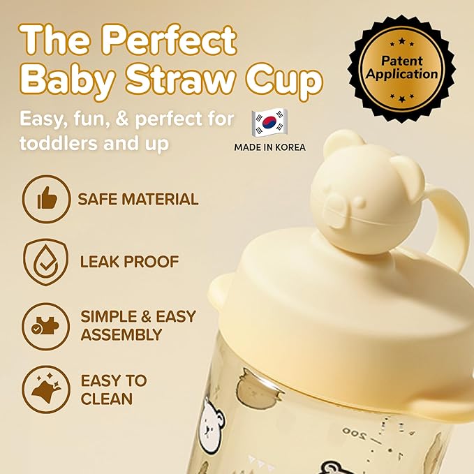 Premium Spill Proof Sippy Cup for Babies and Toddlers Under 18 Months ??9 oz, PPSU, BPA Free, Soft Straw, with Handle