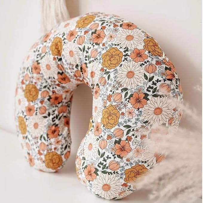 2 Pack Stretchy Nursing Pillow Covers Ultra Soft Slipcovers for Breastfeeding for Baby Girls Boys, Feeding Pillow Cover Fits Standard Infant Support Pillows Positioners Nursing Pillow Case
