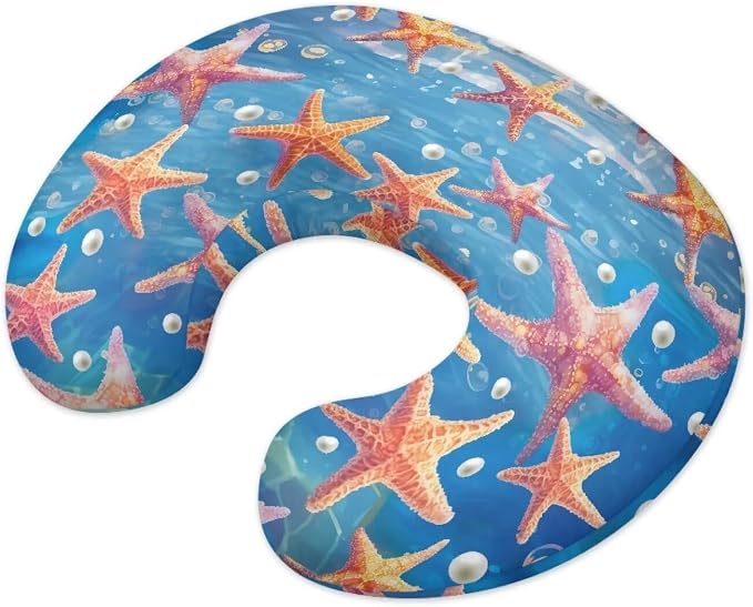 Starfish Feeding Pillow Cover Washable & Breathable Nursing Pillow Slipcovers Breastfeeding Newborn Feeding Cushion Cover Practical Gift, Best Choice for Mom Cover Only