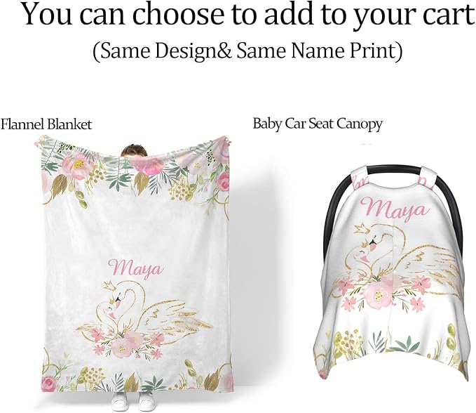 Custom Diaper Bag Personalized Floral Swan Casual Nursing Mommy Daypack with Insulated Pocket Customized Cute Diaper Bag Backpack with Name or Holiday Travel