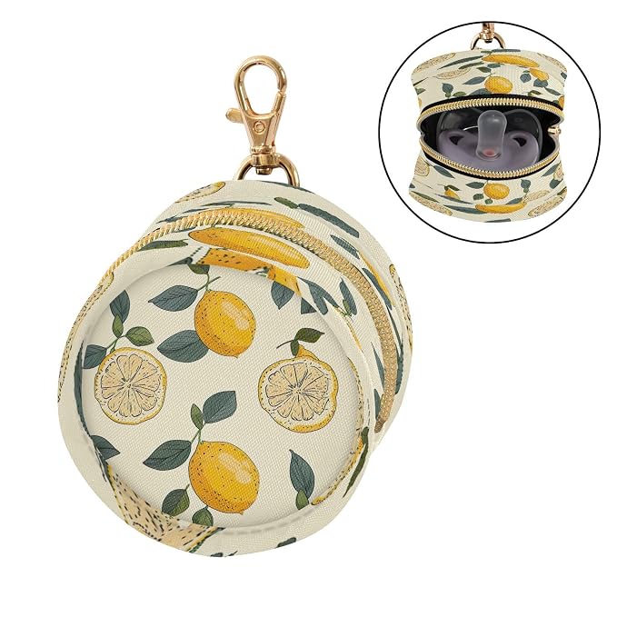 Fresh Lemon Pacifier Holder Case for Newborns Portable Travel Pacifier Storage Container for Diaper Bags