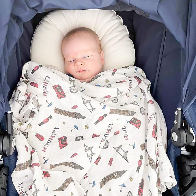 immispace - Ultra Soft Swaddle Blanket | Muslin Blankets for Girls & Boys | Newborns & Infants Gifts | 30% Organic Cotton + 70% Rayon | Large 47" x 47" | Machine Washable (London)