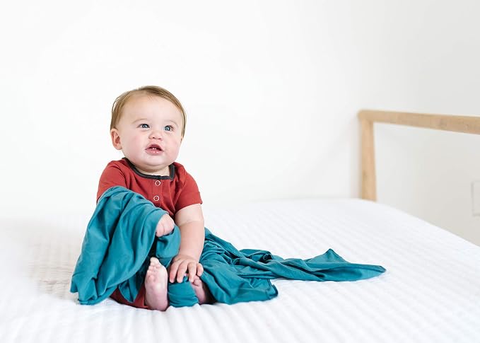Copper Pearl Swaddle Blankets for Newborns | Soft Stretchy Receiving Blankets for Boys and Girls | Large 46 x 46 Inch Baby Blankets | Lightweight and Breathable Swaddles | Steel