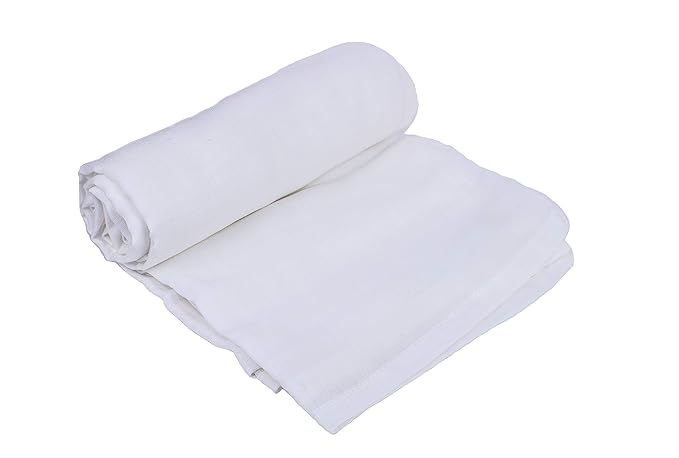 Organic Cotton White Swaddle Blanket for Newborn - 47"x47", 100% Organic, Toxic-Free, All-Natural, Muslin, Newborn Baby Gauze Swaddling Blanket - 100% Certified Organic Cotton (White - 1 Pack)