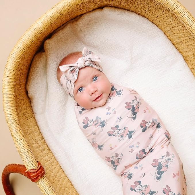 Copper Pearl Large Premium Knit Baby Swaddle Receiving Blanket Minnie Mouse