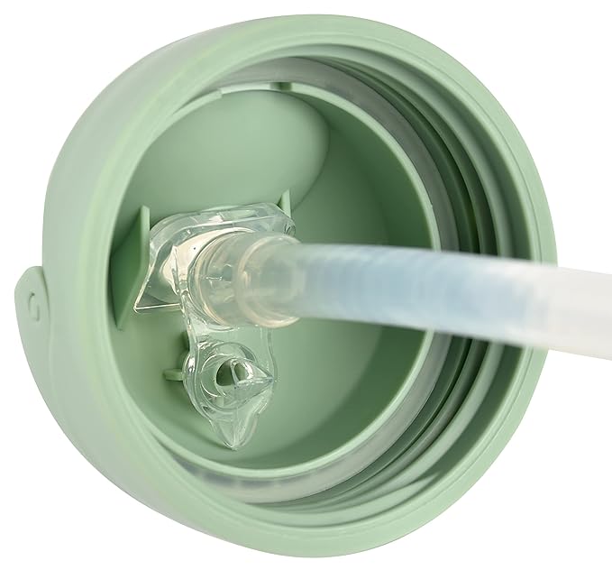 Beaba Straw Sippy Cup, Toddler Baby Straw Cup with Removable Handles, Leak and Spill Proof, BPA Phthalate Free, 8+ Months, 10 oz, (Sage)