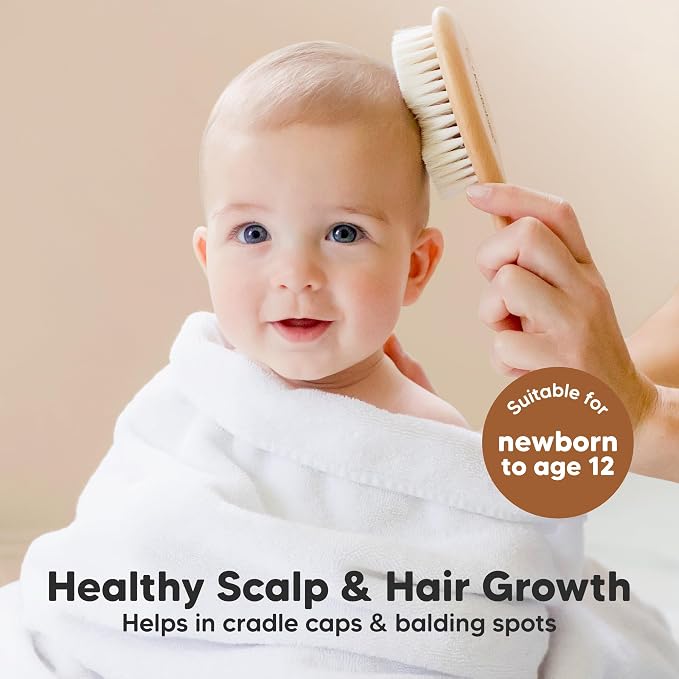 KeaBabies Baby Hooded Towel and Baby Hair Brush - Soft Bath Towels with Hood for Toddlers, Gentle Brush with Soft Goat Bristles for Girls, Boys