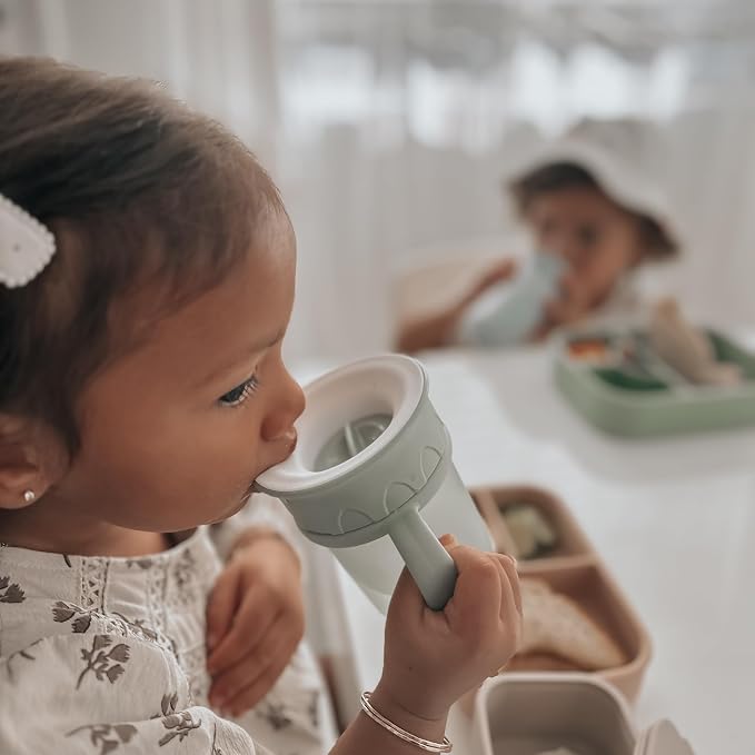 nouka All Around Cup | Leak Proof and Easy Grip | Removable Handles | Soft Blush