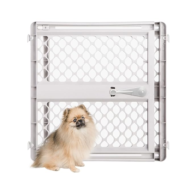 MYPET Universal Pet Gate: 26??- 42??Wide Dog Gate for Doorways with Pressure Fit or Swinging Door Hardware Mounting Types Included: 26" Tall; Gray