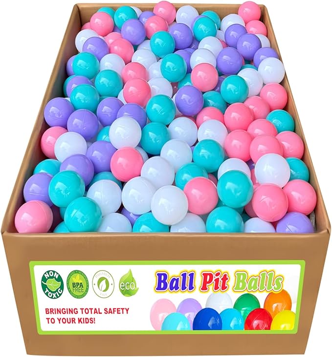 200/500/1000/2000 Count Soft Plastic Ball Pits Balls Colorful Play Pits Balls for Pet Dogs Ball Pits 2.2" Large Phthalate Free Bpa Free Balls for Toddlers 1-3 Baby Kids