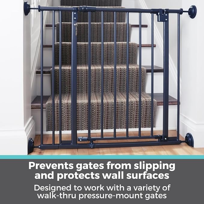 Toddleroo by North States - Safety Gate Wall Guards: Pressure Mounted Baby Gate Wall Protector - Pack of 4 - Black
