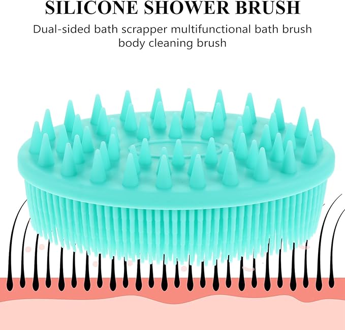 HEALLILY Silicone Body Bath Brush Cap Brush Soft Hair Massage Brush Hair Scalp Massager for Newborns Toddlers Kids Shower