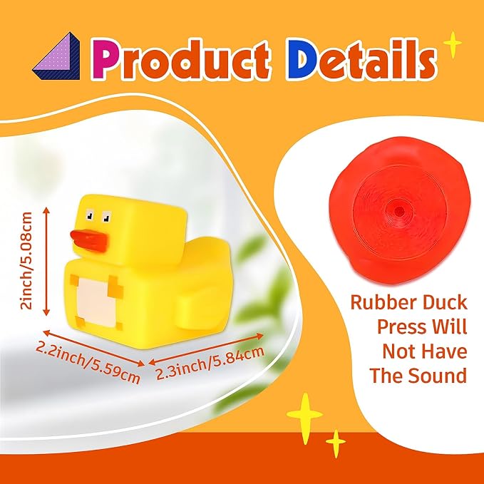30 Pack Rubber Ducks in Bulk, Random Assortment Mini Rubber Duckies, Bulk Party Favors for Kids, Bath Toys for Toddler, Suitable for Cruise Ship & Jeeps Ducking