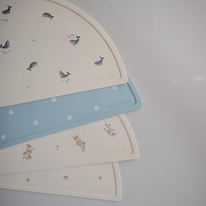 mushie Silicone Placemat for Kids | BPA-Free Non-Slip Design (Crowns)